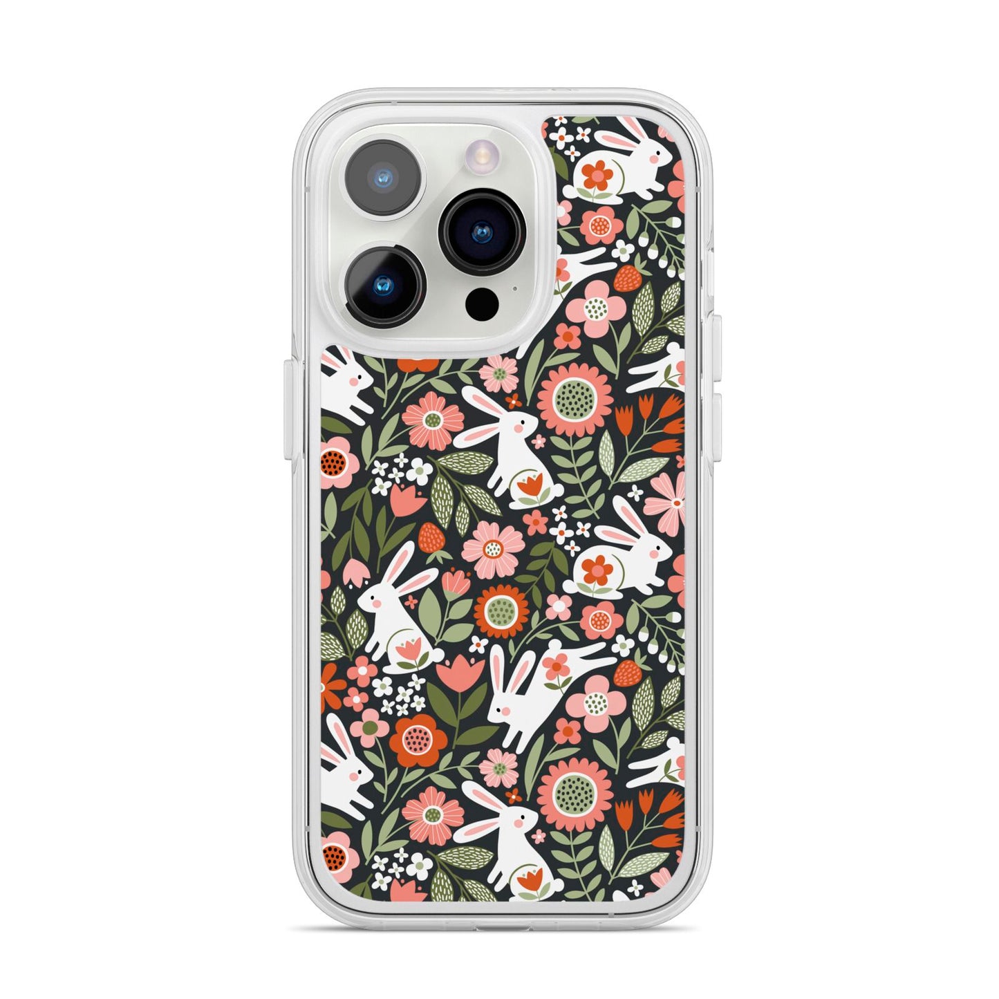 Easter Floral iPhone 14 Pro Clear Tough Case Silver