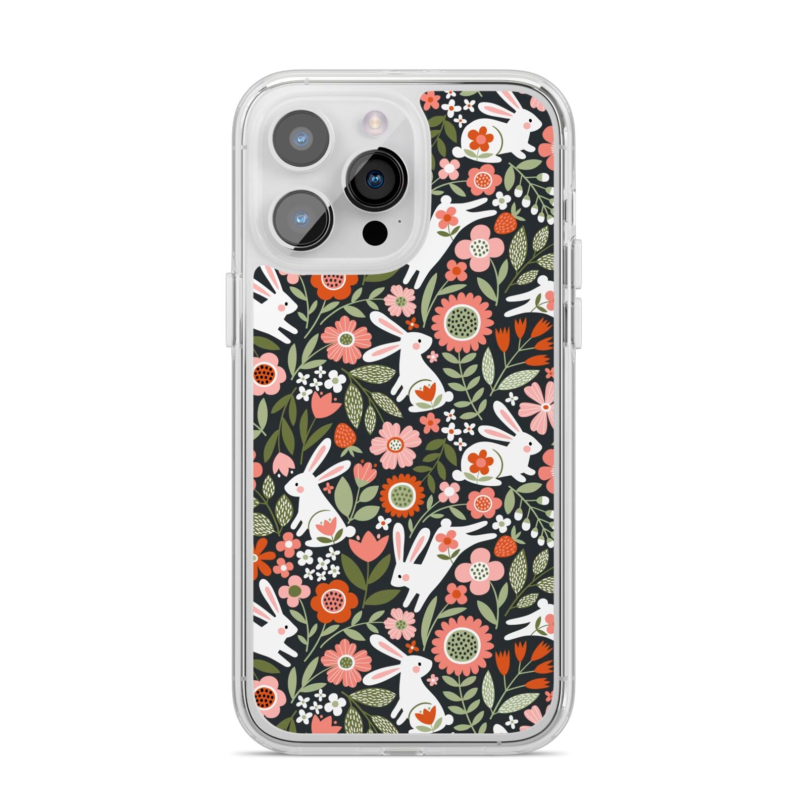 Easter Floral iPhone 14 Pro Max Clear Tough Case Silver