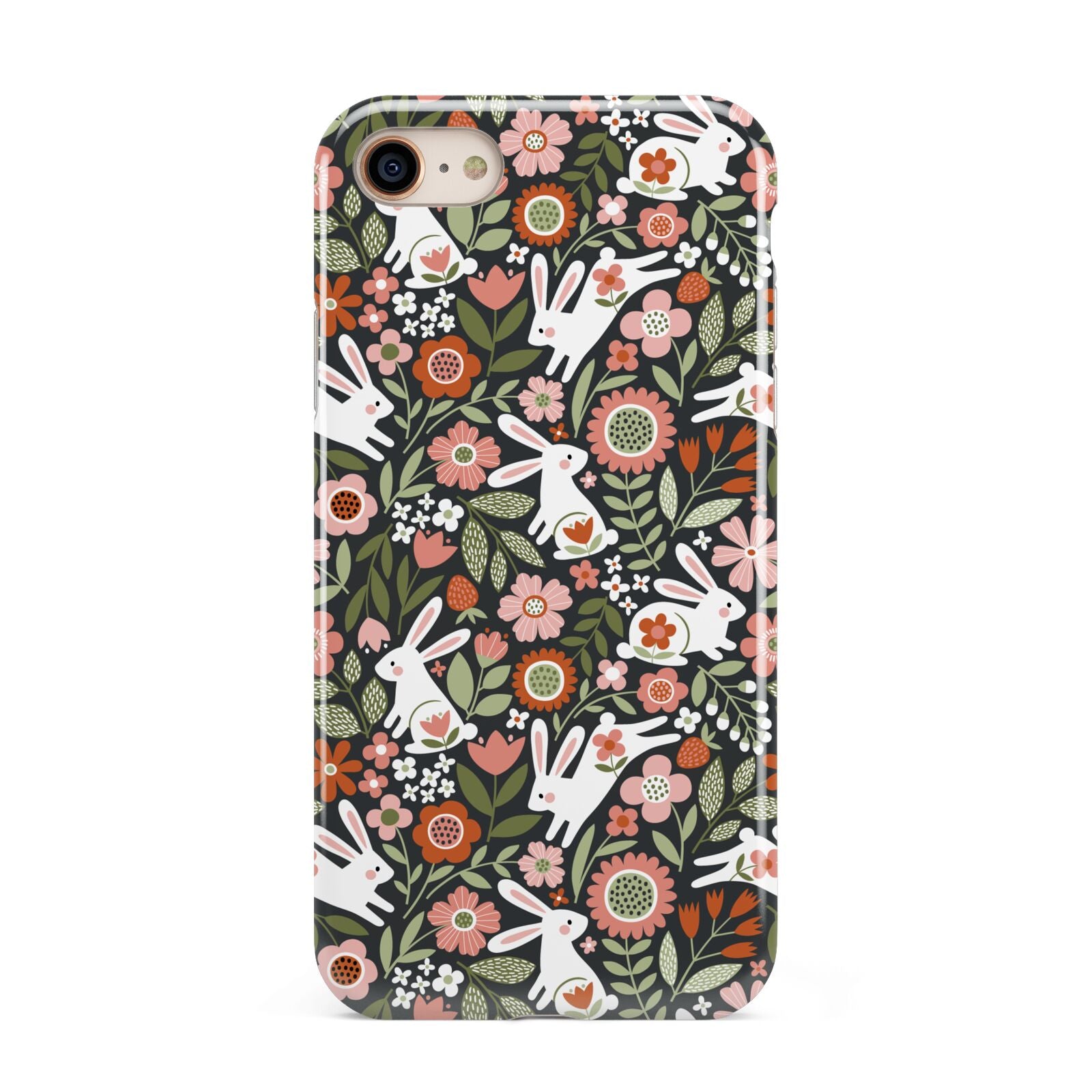 Easter Floral iPhone 8 3D Tough Case on Gold Phone