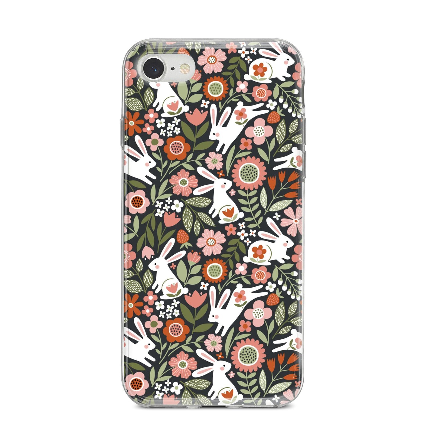 Easter Floral iPhone 8 Bumper Case on Silver iPhone