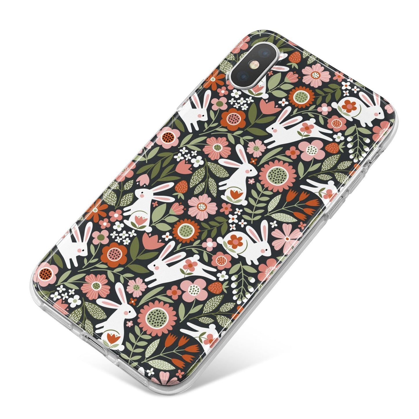Easter Floral iPhone X Bumper Case on Silver iPhone