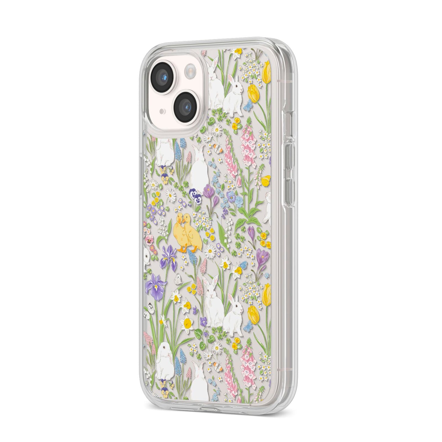 Easter iPhone 14 Clear Tough Case Starlight Angled Image