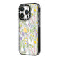 Easter iPhone 14 Pro Black Impact Case Side Angle on Silver phone