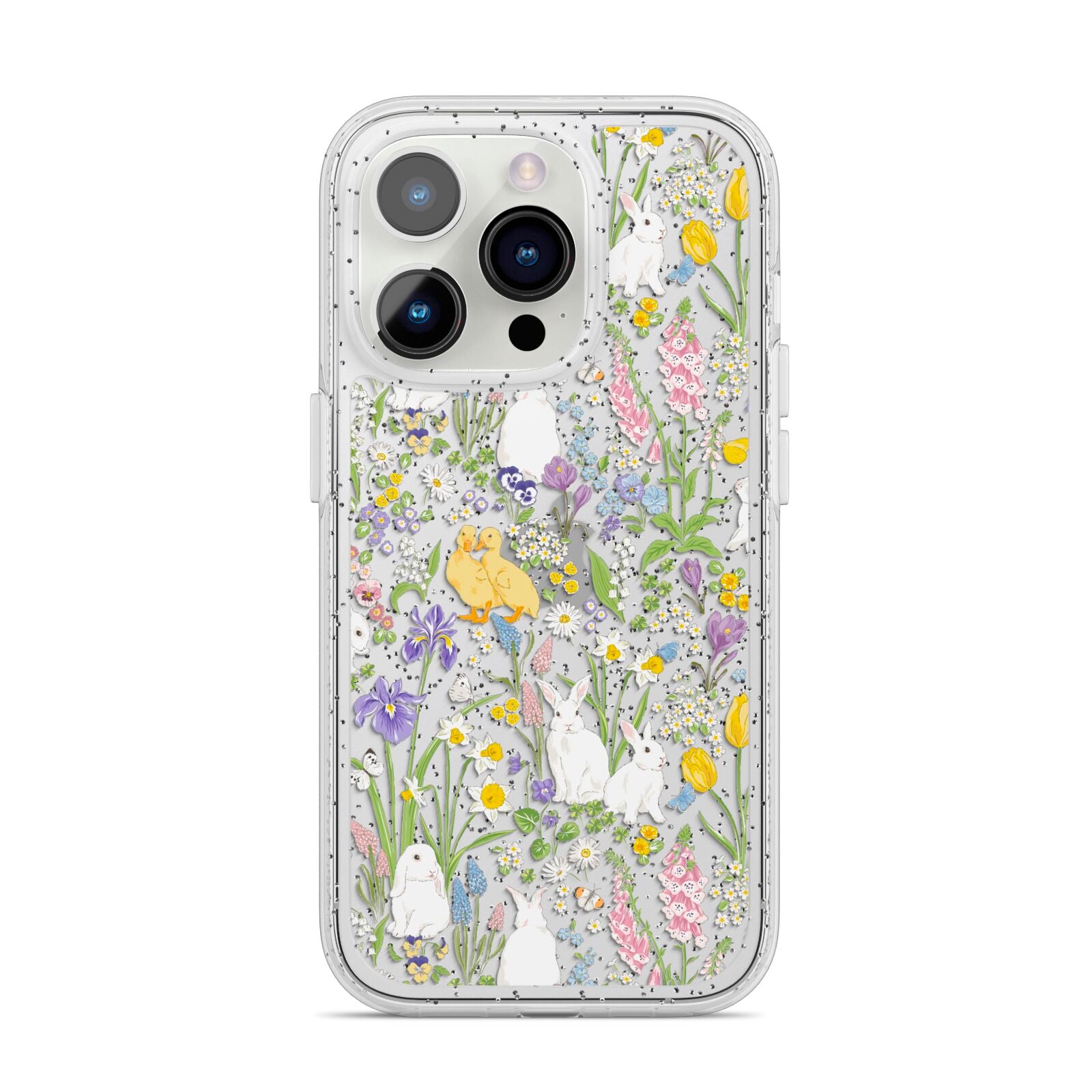 Easter iPhone 14 Pro Glitter Tough Case Silver