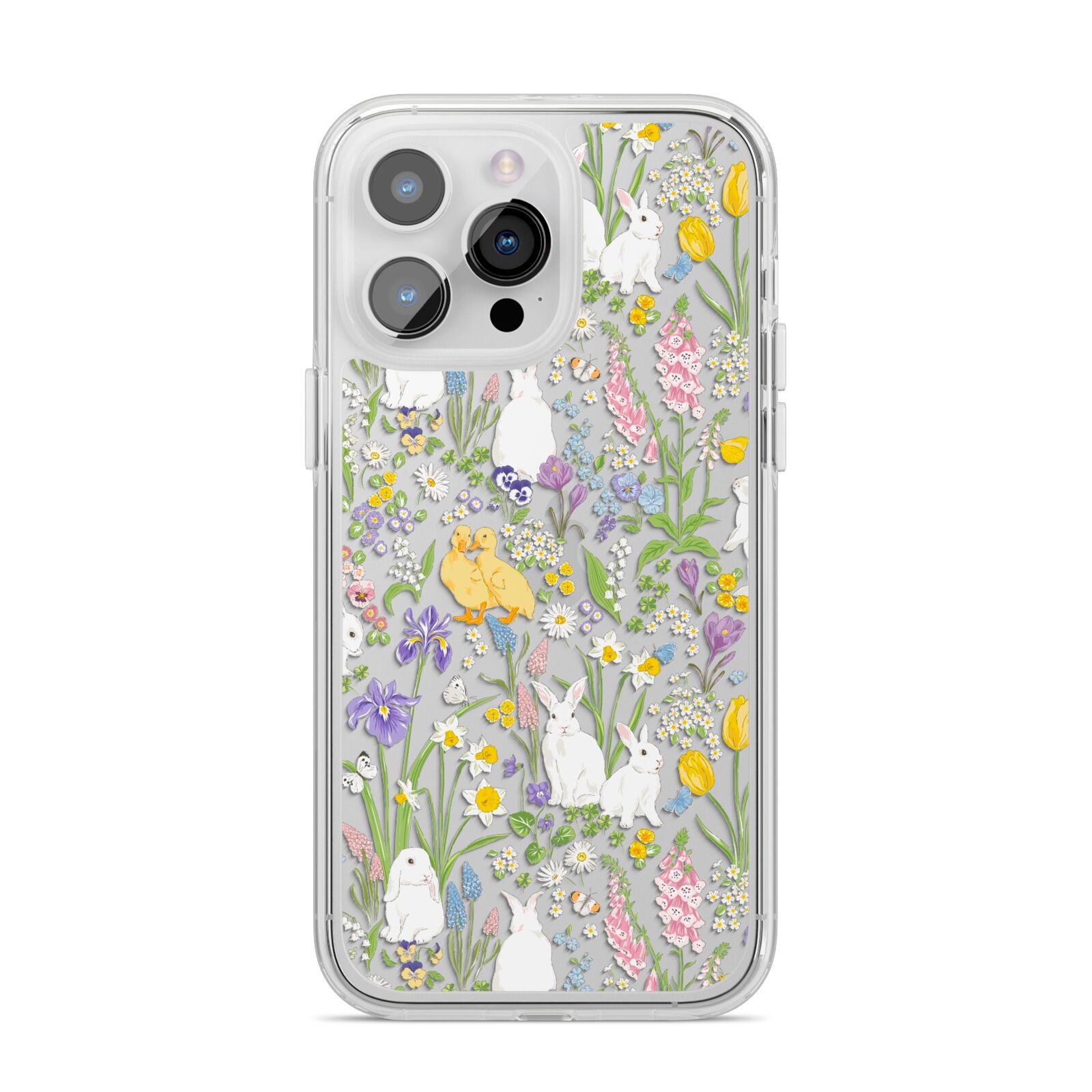 Easter iPhone 14 Pro Max Clear Tough Case Silver