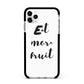Eat More Fruit Apple iPhone 11 Pro Max in Silver with Black Impact Case