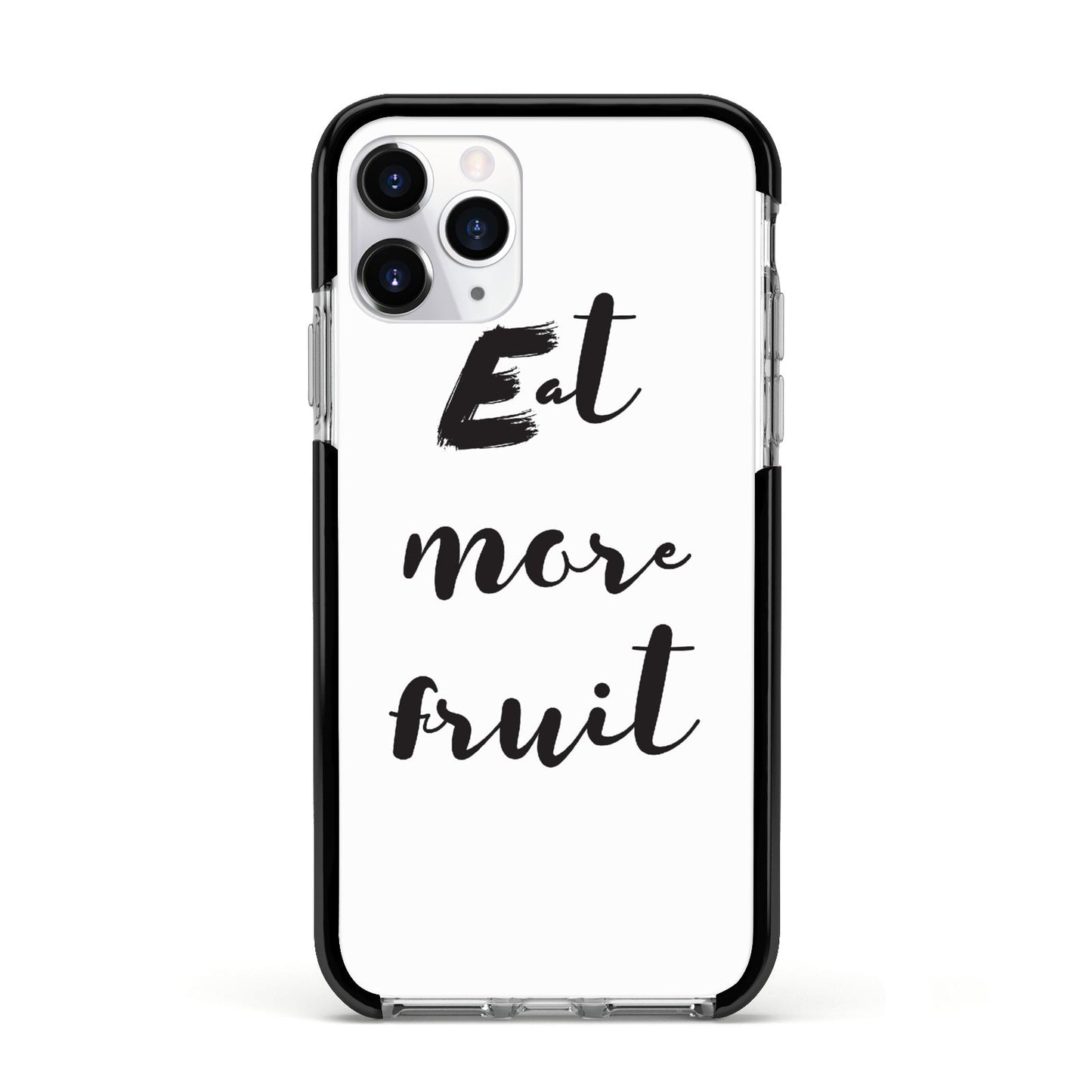 Eat More Fruit Apple iPhone 11 Pro in Silver with Black Impact Case
