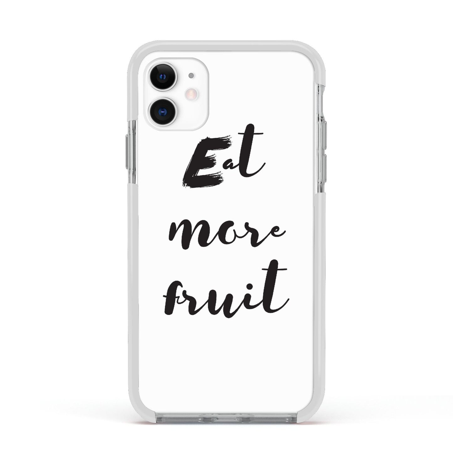 Eat More Fruit Apple iPhone 11 in White with White Impact Case