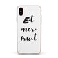 Eat More Fruit Apple iPhone Xs Impact Case Pink Edge on Gold Phone