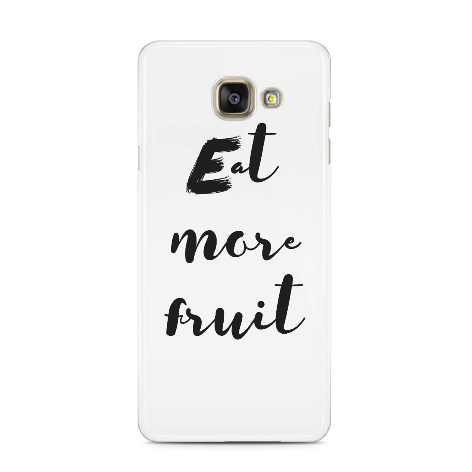 Eat More Fruit Samsung Galaxy A3 2016 Case on gold phone
