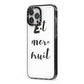 Eat More Fruit iPhone 13 Pro Max Black Impact Case Side Angle on Silver phone