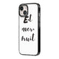 Eat More Fruit iPhone 14 Black Impact Case Side Angle on Silver phone