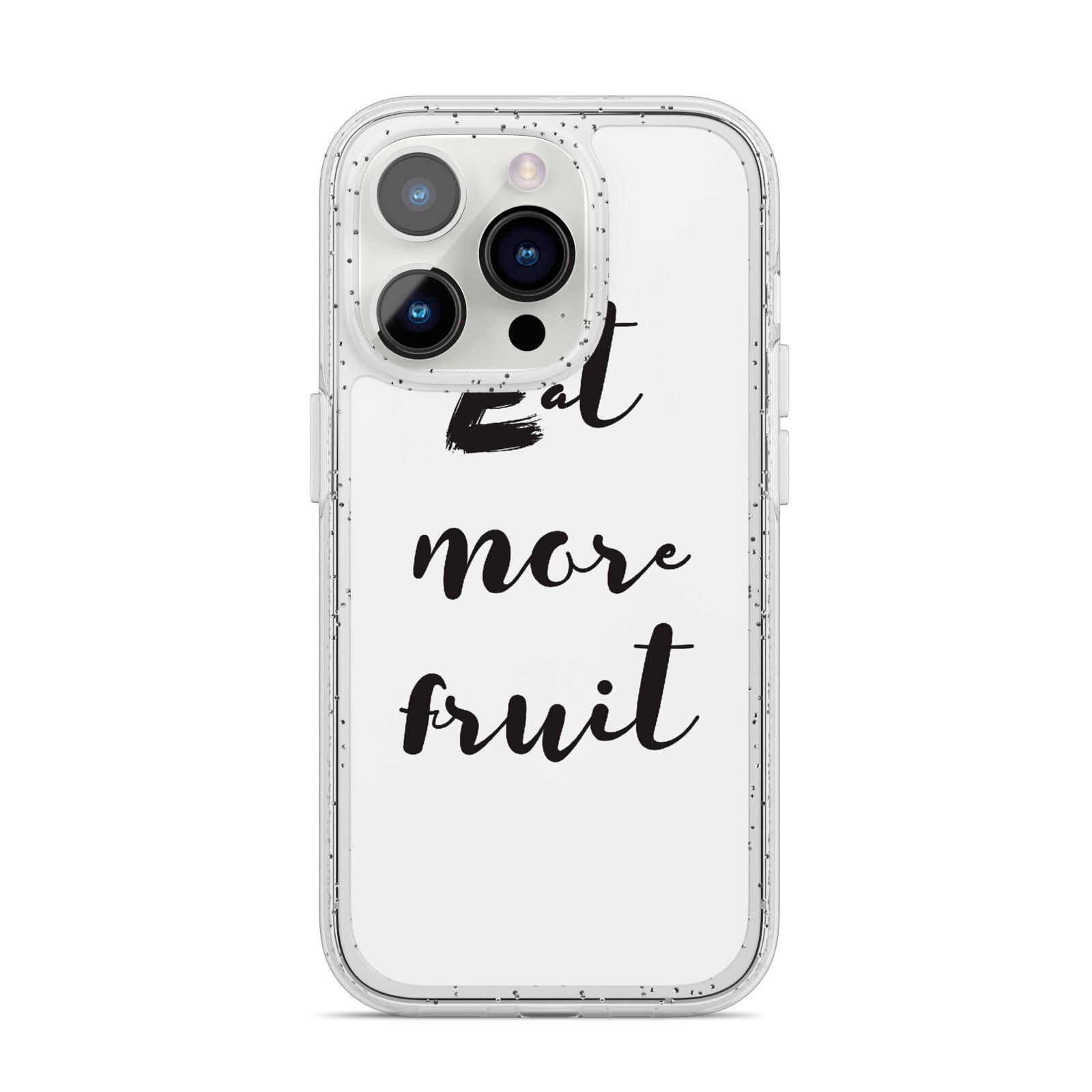 Eat More Fruit iPhone 14 Pro Glitter Tough Case Silver