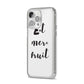 Eat More Fruit iPhone 14 Pro Max Clear Tough Case Silver Angled Image