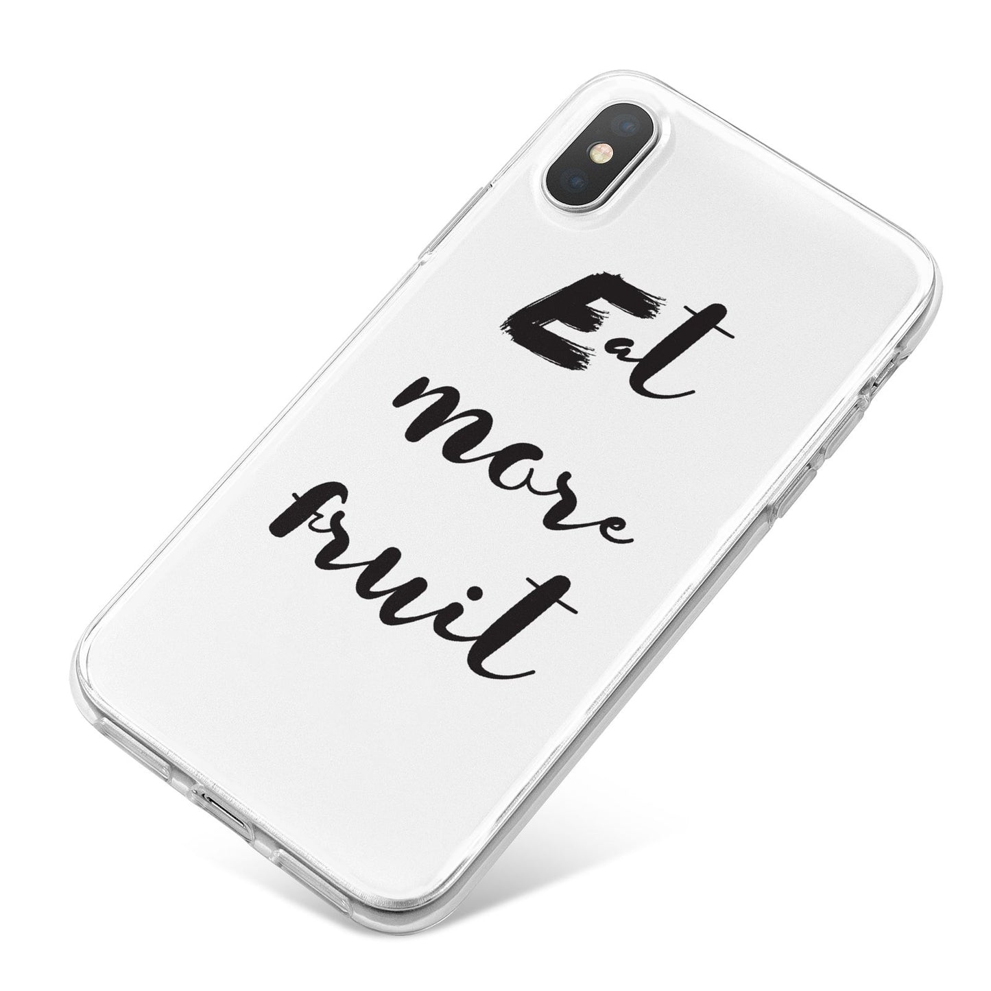 Eat More Fruit iPhone X Bumper Case on Silver iPhone