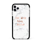 Eat Sleep Blog Repeat Marble Effect Apple iPhone 11 Pro Max in Silver with Black Impact Case
