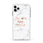 Eat Sleep Blog Repeat Marble Effect Apple iPhone 11 Pro Max in Silver with White Impact Case