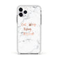 Eat Sleep Blog Repeat Marble Effect Apple iPhone 11 Pro in Silver with White Impact Case