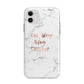 Eat Sleep Blog Repeat Marble Effect Apple iPhone 11 in White with Bumper Case
