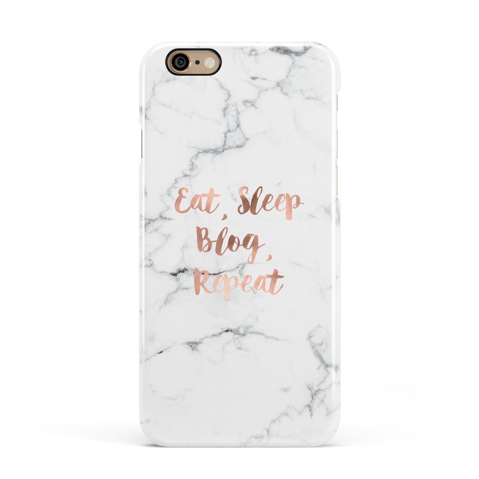 Eat Sleep Blog Repeat Marble Effect Apple iPhone 6 3D Snap Case