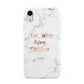 Eat Sleep Blog Repeat Marble Effect Apple iPhone XR White 3D Tough Case