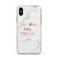 Eat Sleep Blog Repeat Marble Effect Apple iPhone Xs Impact Case Pink Edge on Gold Phone