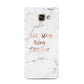 Eat Sleep Blog Repeat Marble Effect Samsung Galaxy A3 2016 Case on gold phone