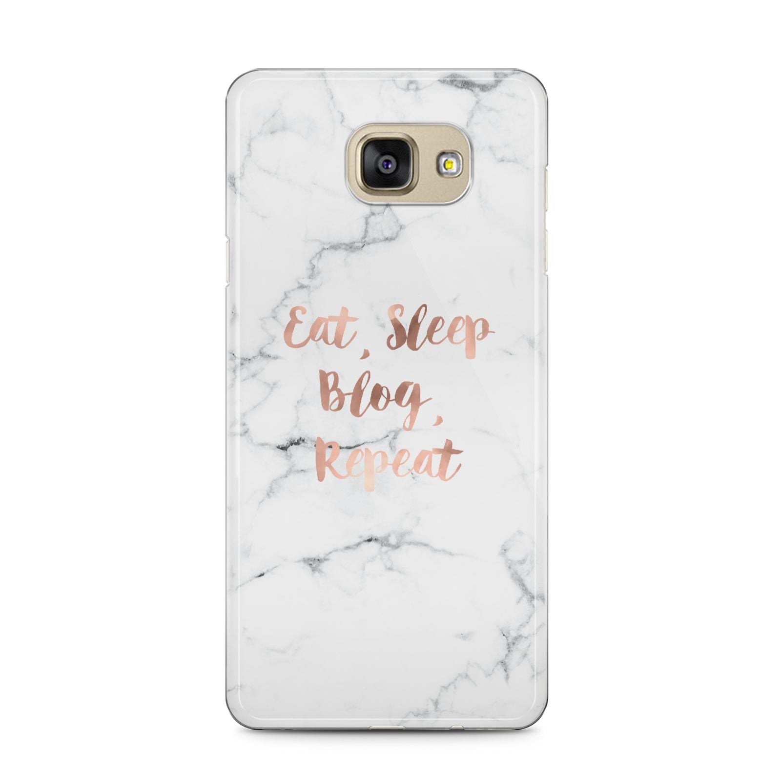 Eat Sleep Blog Repeat Marble Effect Samsung Galaxy A5 2016 Case on gold phone
