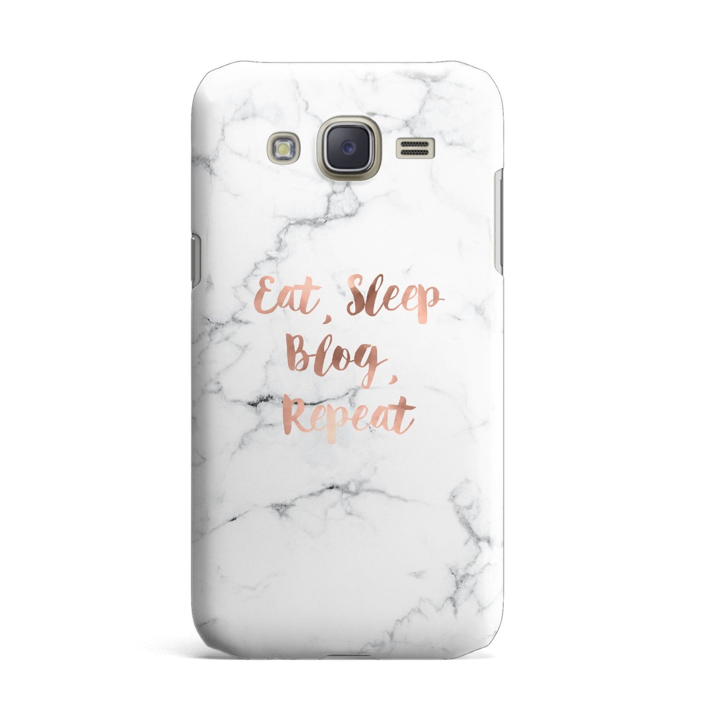 Eat Sleep Blog Repeat Marble Effect Samsung Galaxy J7 Case