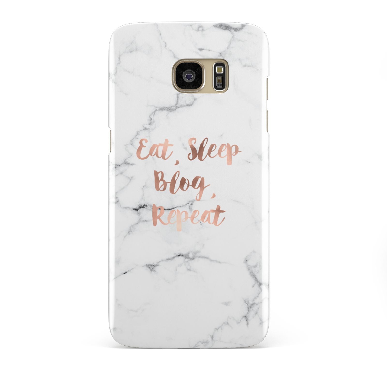 Eat Sleep Blog Repeat Marble Effect Samsung Galaxy S7 Edge Case