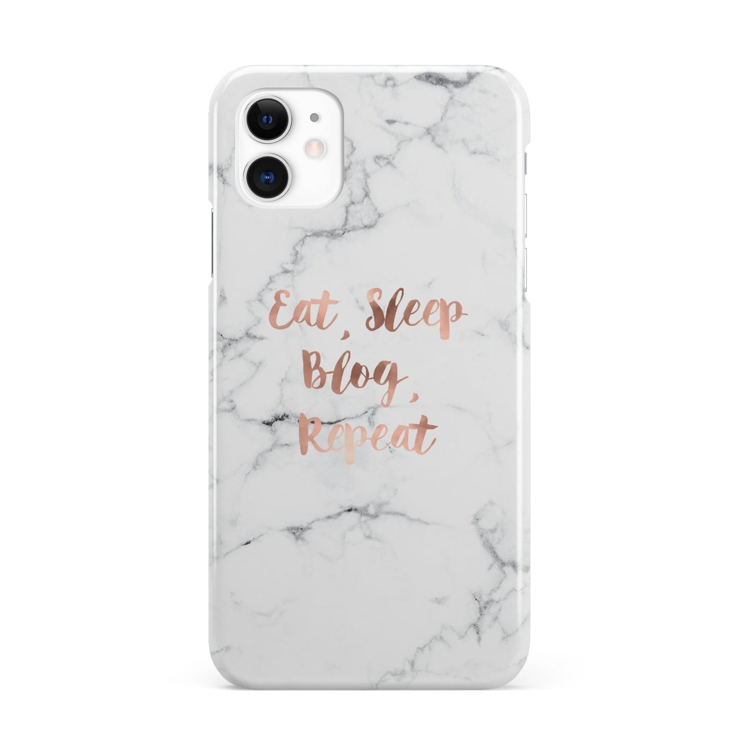 Eat Sleep Blog Repeat Marble Effect iPhone 11 3D Snap Case