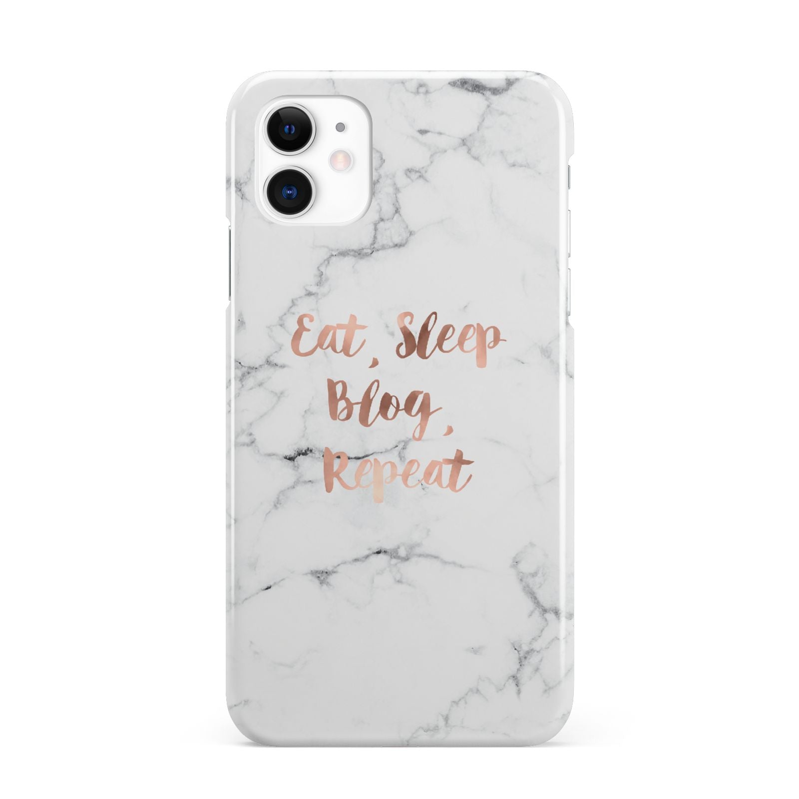 Eat Sleep Blog Repeat Marble Effect iPhone 11 3D Snap Case