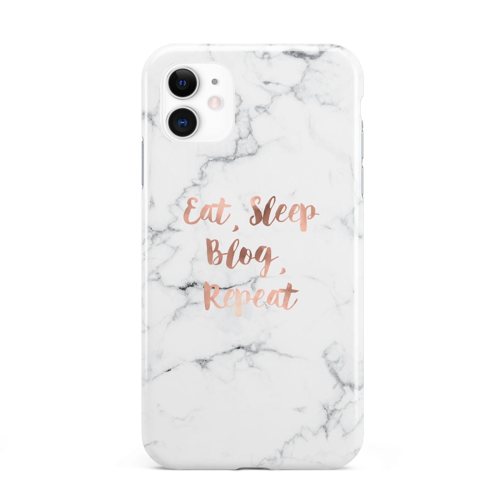Eat Sleep Blog Repeat Marble Effect iPhone 11 3D Tough Case