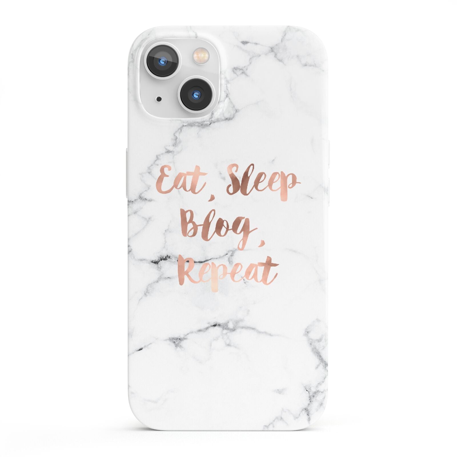 Eat Sleep Blog Repeat Marble Effect iPhone 13 Full Wrap 3D Snap Case