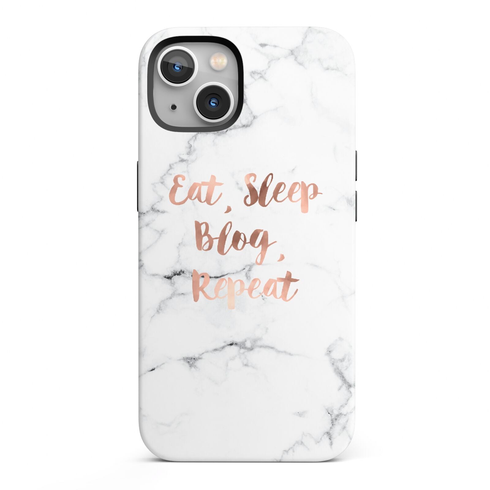 Eat Sleep Blog Repeat Marble Effect iPhone 13 Full Wrap 3D Tough Case