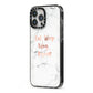Eat Sleep Blog Repeat Marble Effect iPhone 13 Pro Max Black Impact Case Side Angle on Silver phone