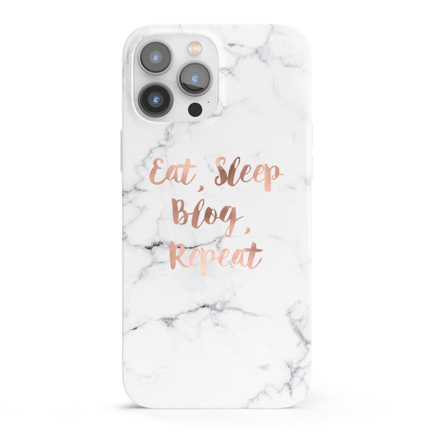 Eat Sleep Blog Repeat Marble Effect iPhone 13 Pro Max Full Wrap 3D Snap Case