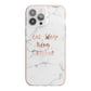 Eat Sleep Blog Repeat Marble Effect iPhone 13 Pro Max TPU Impact Case with Pink Edges