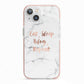 Eat Sleep Blog Repeat Marble Effect iPhone 13 TPU Impact Case with Pink Edges