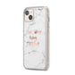 Eat Sleep Blog Repeat Marble Effect iPhone 14 Plus Clear Tough Case Starlight Angled Image