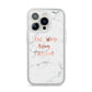Eat Sleep Blog Repeat Marble Effect iPhone 14 Pro Clear Tough Case Silver
