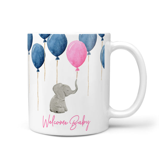 Elephant with Balloons Baby Girl Reveal 10oz Mug
