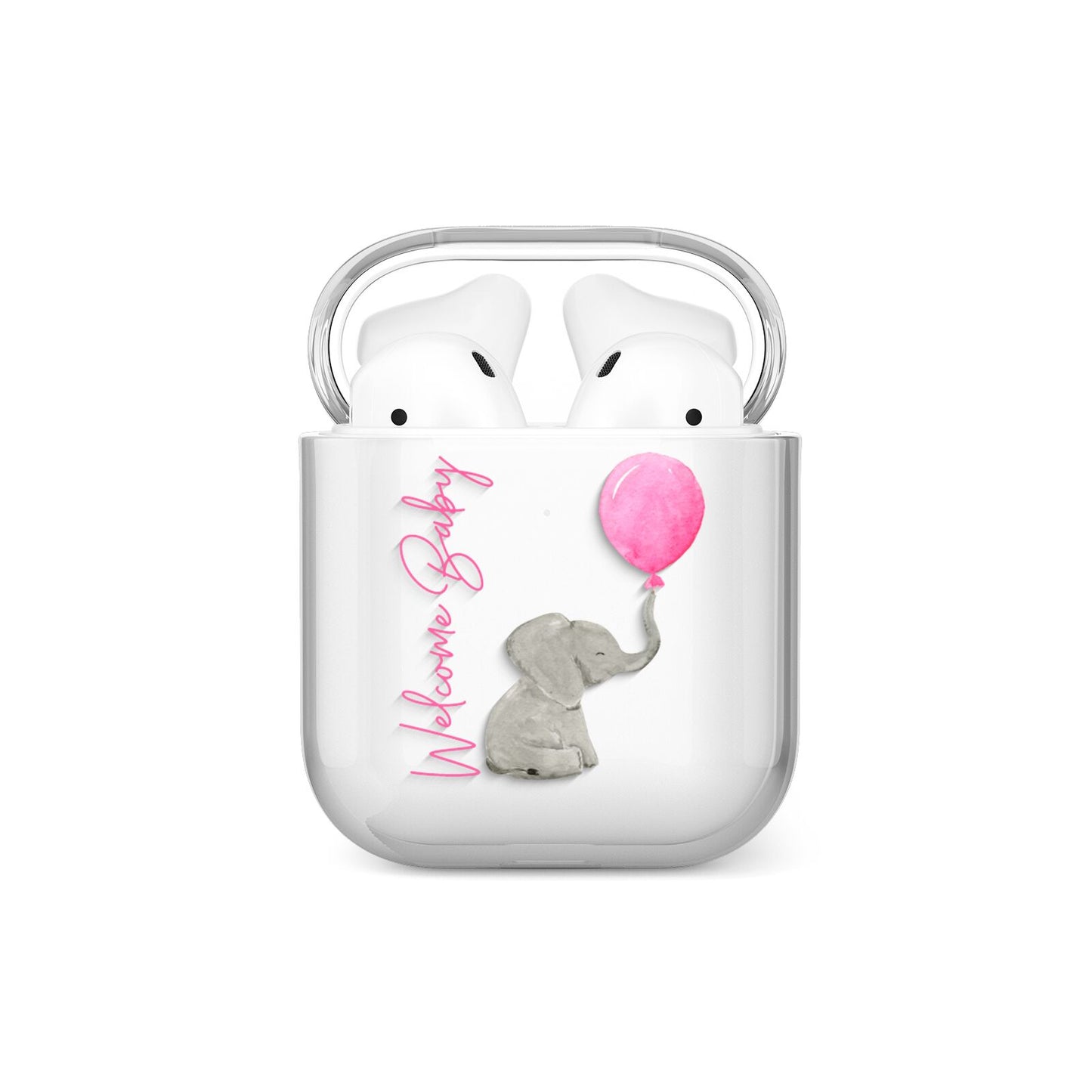 Elephant with Balloons Baby Girl Reveal AirPods Case