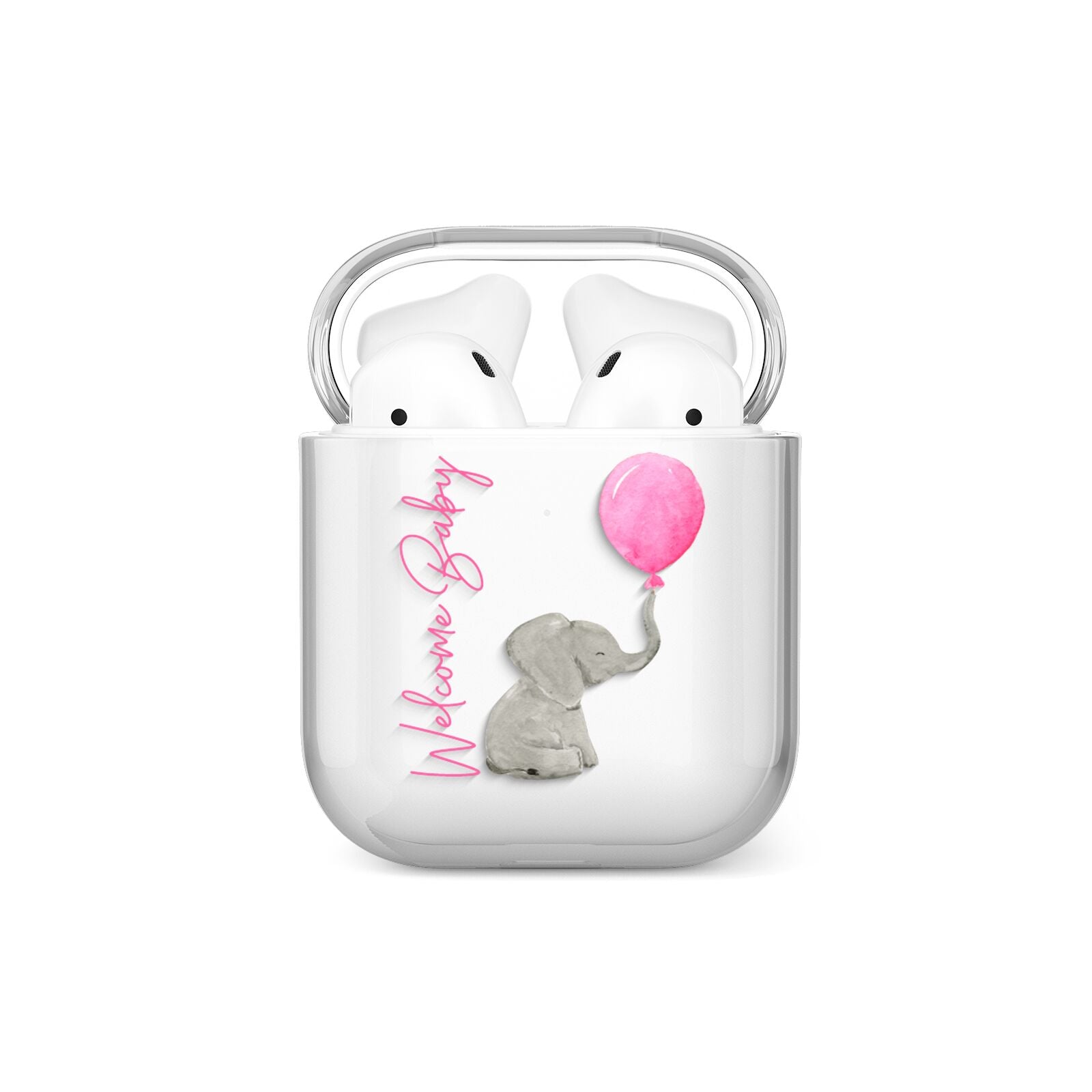 Elephant with Balloons Baby Girl Reveal AirPods Case