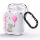 Elephant with Balloons Baby Girl Reveal AirPods Clear Case Side Image