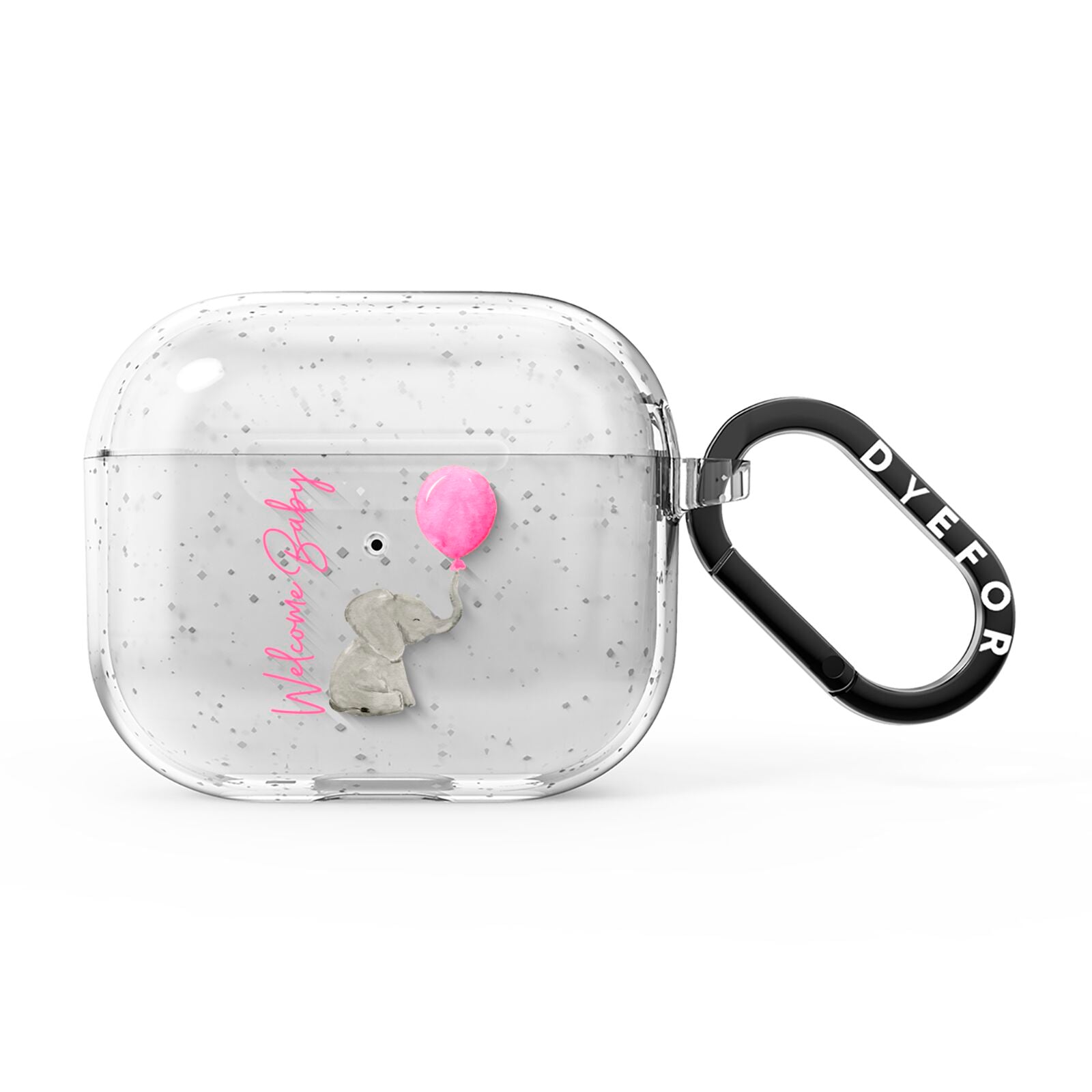 Elephant with Balloons Baby Girl Reveal AirPods Glitter Case 3rd Gen