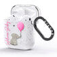 Elephant with Balloons Baby Girl Reveal AirPods Glitter Case Side Image