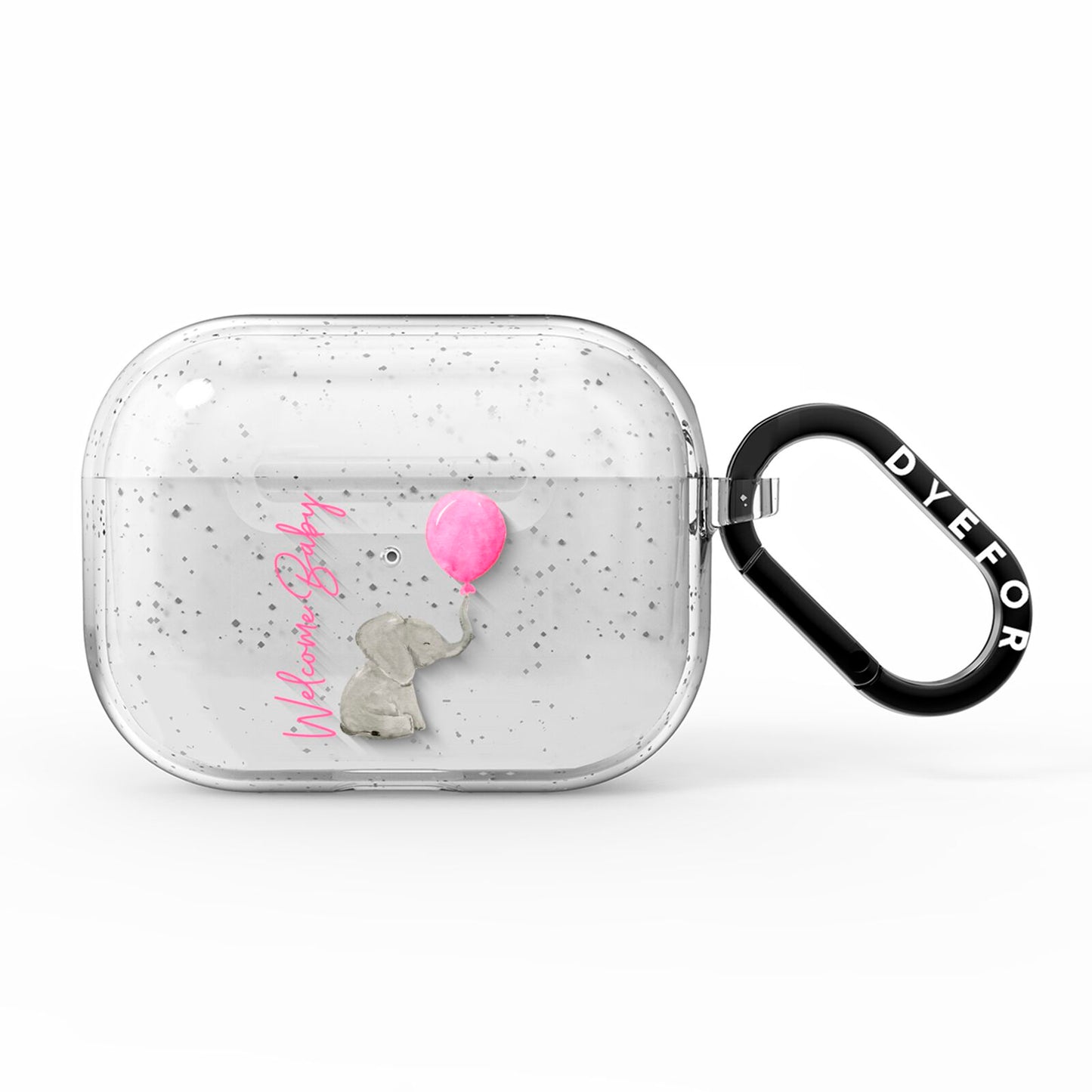 Elephant with Balloons Baby Girl Reveal AirPods Pro Glitter Case
