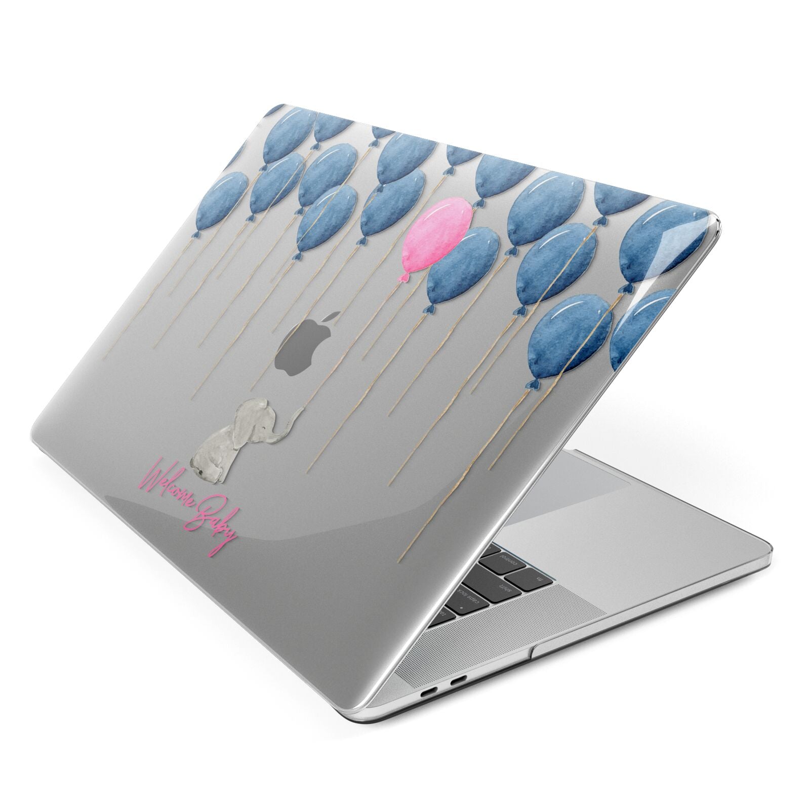 Elephant with Balloons Baby Girl Reveal Apple MacBook Case Side View
