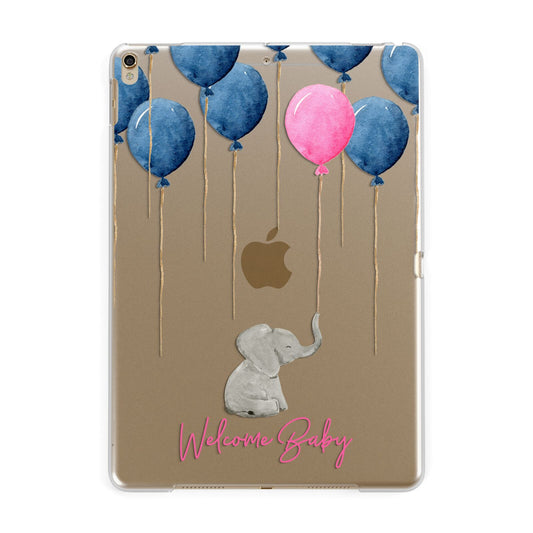 Elephant with Balloons Baby Girl Reveal Apple iPad Gold Case